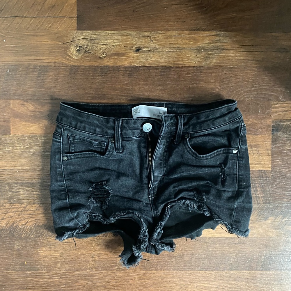 Black jean shorts